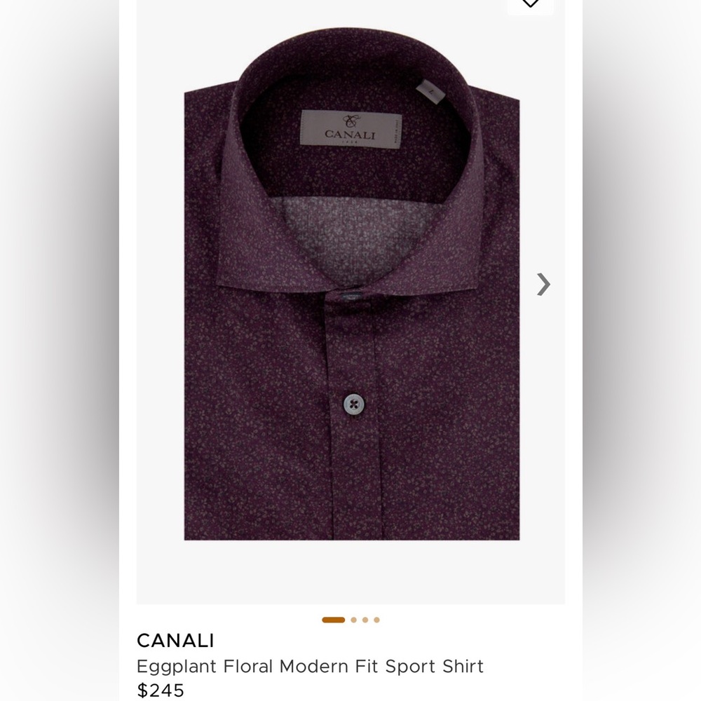 Canali Men's Plum Micro-Floral Dress Shirt